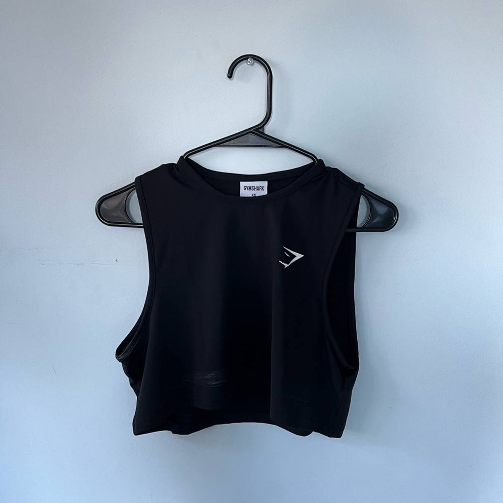 Gymshark Black Sleeveless Crop Tank XS